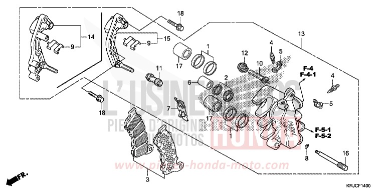 ETRIER DE FREIN AVANT von S-wing ABS PEARL COOL WHITE (NHA16) von 2012